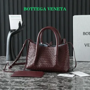 Bottega Veneta Intrecciato Mini Tote Small Burgundy 22cm