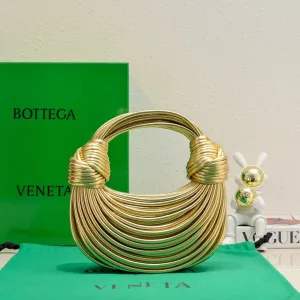 Bottega Veneta Sardine Top Handle Bag Small Gold 20cm