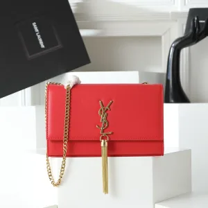 Saint Laurent Kate Chain Bag Small Red Gold Hardware Exact Size Unknown 252
