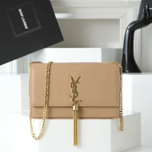 Saint Laurent Kate Chain Bag Small Tan Gold Hardware Exact Size Unknown 254