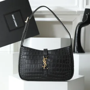 Saint Laurent Le 5 A 7 Hobo Bag Medium Black Gold Hardware Exact Size Unknown 072