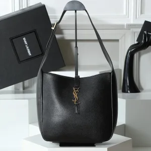 Saint Laurent Le 5 A 7 Hobo Bag Medium Black Gold Hardware Exact Size Unknown 122