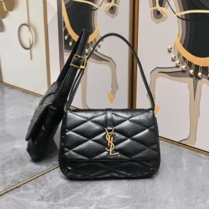 Saint Laurent LouLou Shoulder Bag Medium Black Gold Hardware Exact Size Unknown 046