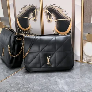 Saint Laurent LouLou Shoulder Bag Medium Black Gold Hardware Exact Size Unknown 048