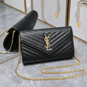 Saint Laurent LouLou Shoulder Bag Medium Black Gold Hardware Exact Size Unknown 064