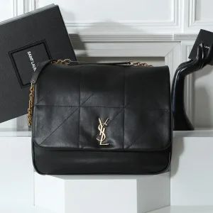 Saint Laurent LouLou Shoulder Bag Medium Black Gold Hardware Exact Size Unknown 084