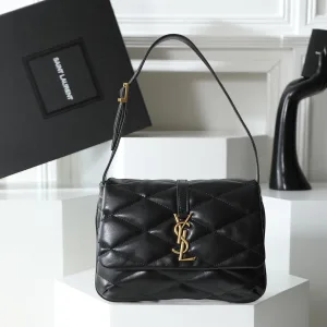 Saint Laurent LouLou Shoulder Bag Medium Black Gold Hardware Exact Size Unknown 087