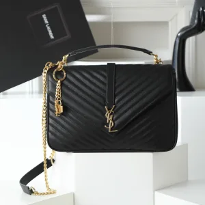 Saint Laurent LouLou Shoulder Bag Medium Black Gold Hardware Exact Size Unknown 226
