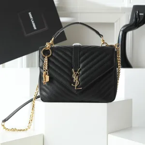 Saint Laurent LouLou Shoulder Bag Medium Black Gold Hardware Exact Size Unknown 228