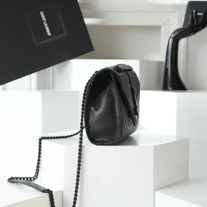 Saint Laurent LouLou Shoulder Bag Medium Black Silver Hardware Exact Size Unknown 097