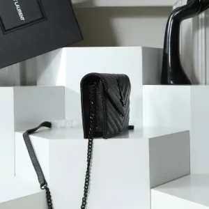 Saint Laurent LouLou Shoulder Bag Medium Black Silver Hardware Exact Size Unknown 125