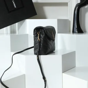 Saint Laurent LouLou Shoulder Bag Medium Black Silver Hardware Exact Size Unknown 128