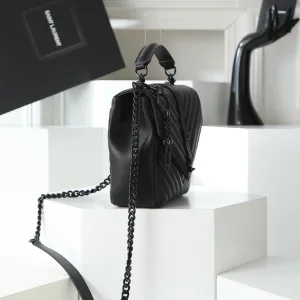 Saint Laurent LouLou Shoulder Bag Medium Black Silver Hardware Exact Size Unknown 227