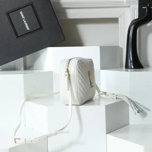 Saint Laurent Camera Bag Small White Silver Hardware Exact Size Unknown 116