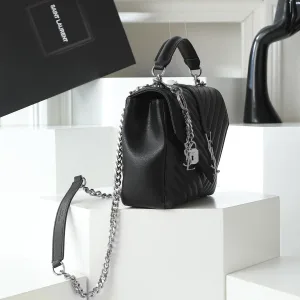 Saint Laurent LouLou Shoulder Bag Medium Black Silver Hardware Exact Size Unknown 229