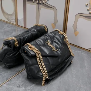 Saint Laurent LouLou Shoulder Bag Medium Gray Gold Hardware Exact Size Unknown 021