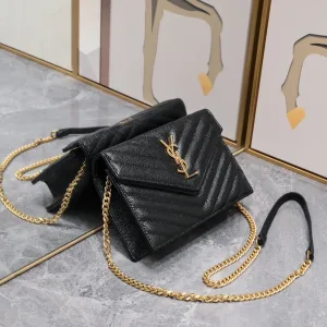 Saint Laurent LouLou Shoulder Bag Medium Gray Gold Hardware Exact Size Unknown 032