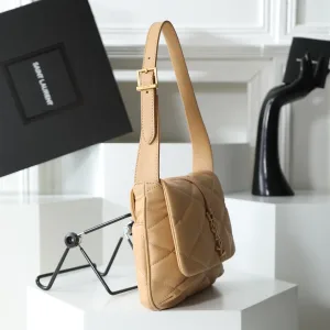 Saint Laurent LouLou Shoulder Bag Medium Tan Gold Hardware Exact Size Unknown 086