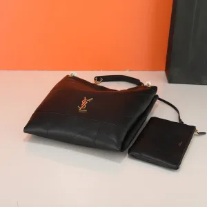 Saint Laurent Drawstring Shoulder Bag Medium Black Gold Hardware Exact Size Unknown 007