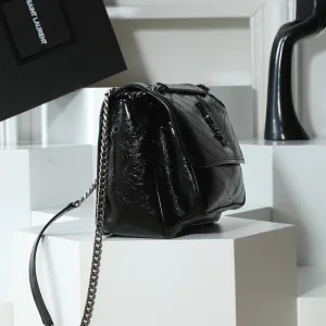 Saint Laurent Niki Messenger Bag Medium Black Silver Hardware Exact Size Unknown 255