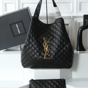 Saint Laurent Puffer Shoulder Bag Large Black Gold Hardware Exact Size Unknown 079