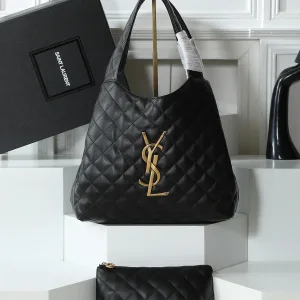 Saint Laurent Puffer Shoulder Bag Large Black Gold Hardware Exact Size Unknown 080
