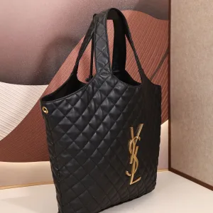 Saint Laurent Puffer Shoulder Bag Large Black Gold Hardware Exact Size Unknown 141