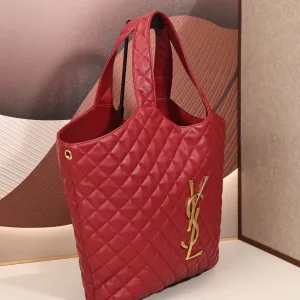 Saint Laurent Puffer Shoulder Bag Large Red Gold Hardware Exact Size Unknown 137