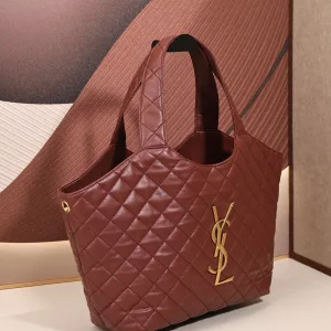 Saint Laurent Puffer Shoulder Bag Large Red Gold Hardware Exact Size Unknown 144
