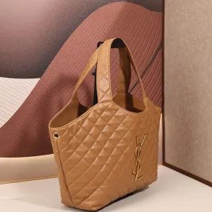 Saint Laurent Puffer Shoulder Bag Large Tan Gold Hardware Exact Size Unknown 143