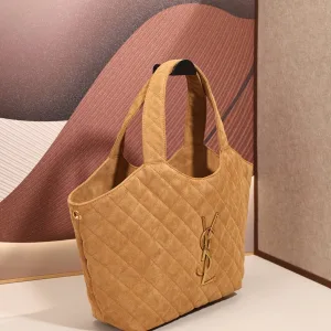 Saint Laurent Puffer Shoulder Bag Large Tan Gold Hardware Exact Size Unknown 234