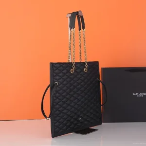 Saint Laurent Shopping Tote Bag Large Black Gold Hardware Exact Size Unknown 009