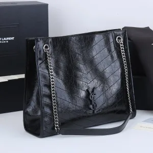Saint Laurent Shopping Tote Bag Large Black Gold Hardware Exact Size Unknown 059