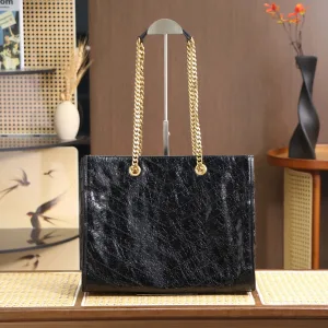 Saint Laurent Shopping Tote Bag Large Black Gold Hardware Exact Size Unknown 243