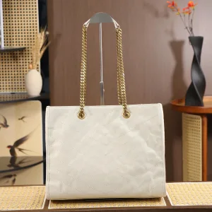 Saint Laurent Shopping Tote Bag Large Brown Gold Hardware Exact Size Unknown 241