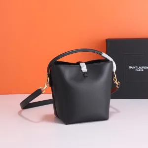 Saint Laurent Bucket Bag Medium Black Gold Hardware Exact Size Unknown 019