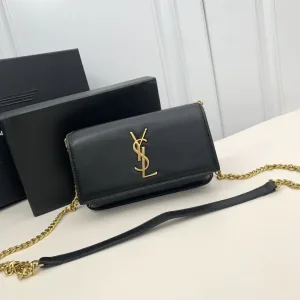 Saint Laurent Kate Chain Bag Small Black Gold Hardware Exact Size Unknown 067