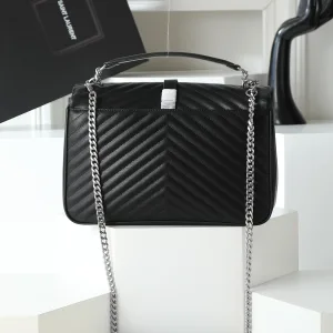 Saint Laurent Shoulder Bag Medium Black Gold Hardware Exact Size Unknown 224