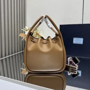 Prada Bucket Bag Medium Caramel Gold Hardware
