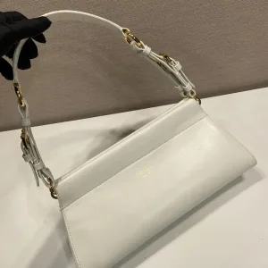 Prada Cleo Hobo Small Ivory Gold Hardware