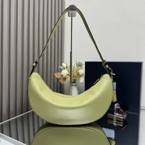 Prada Cleo Moon Bag Medium Light Green Silver Hardware