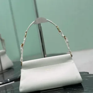 Prada Cleo Shoulder Bag Small White Silver Hardware