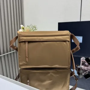 Prada Flap Crossbody Medium Caramel Gold Hardware