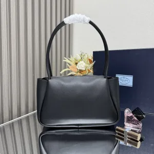 Prada Galleria Top Handle Small Black Gold Hardware