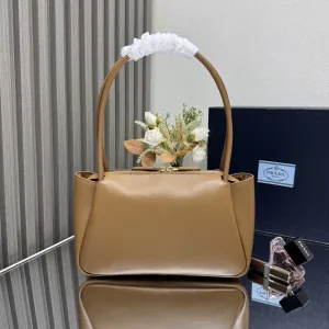 Prada Galleria Top Handle Small Caramel Gold Hardware
