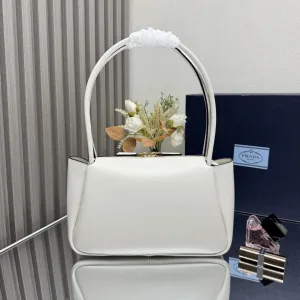 Prada Galleria Top Handle Small White Gold Hardware Variant 2