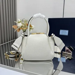 Prada Galleria Top Handle Small White Gold Hardware Variant 3