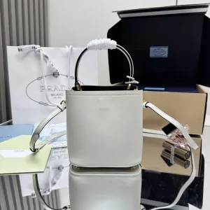 Prada Galleria Tote Medium White Gold Hardware