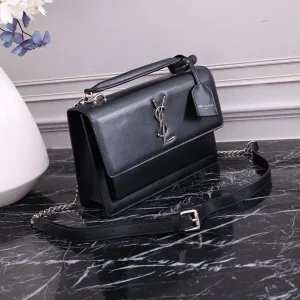 Saint Laurent Kate Chain Bag Small Black Silver Hardware Exact Size Unknown 208