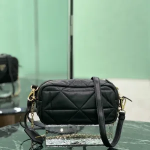 Prada Quilted Camera Bag Small Black Gold Hardware